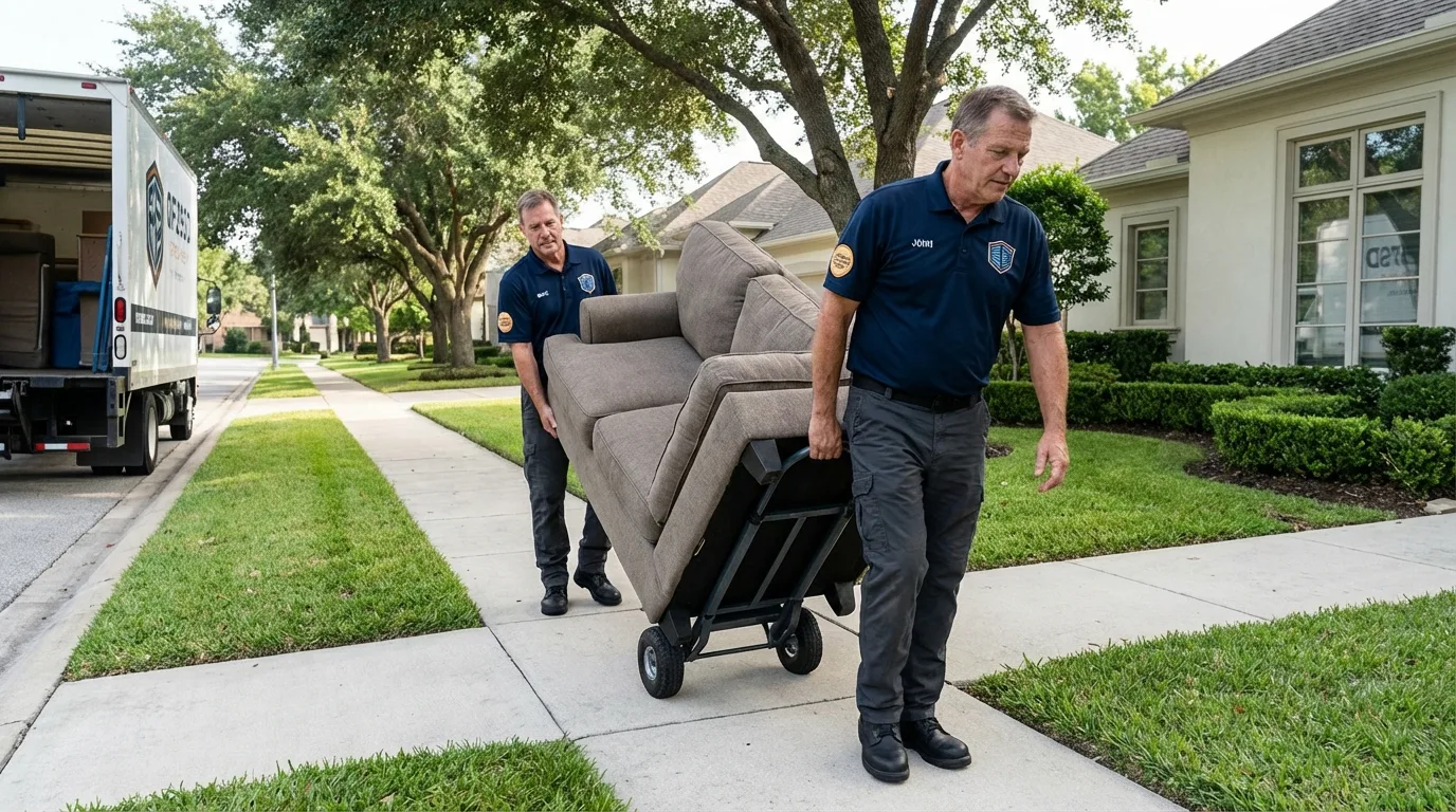 Local residential moving crew loading furniture in Hughesville, MD